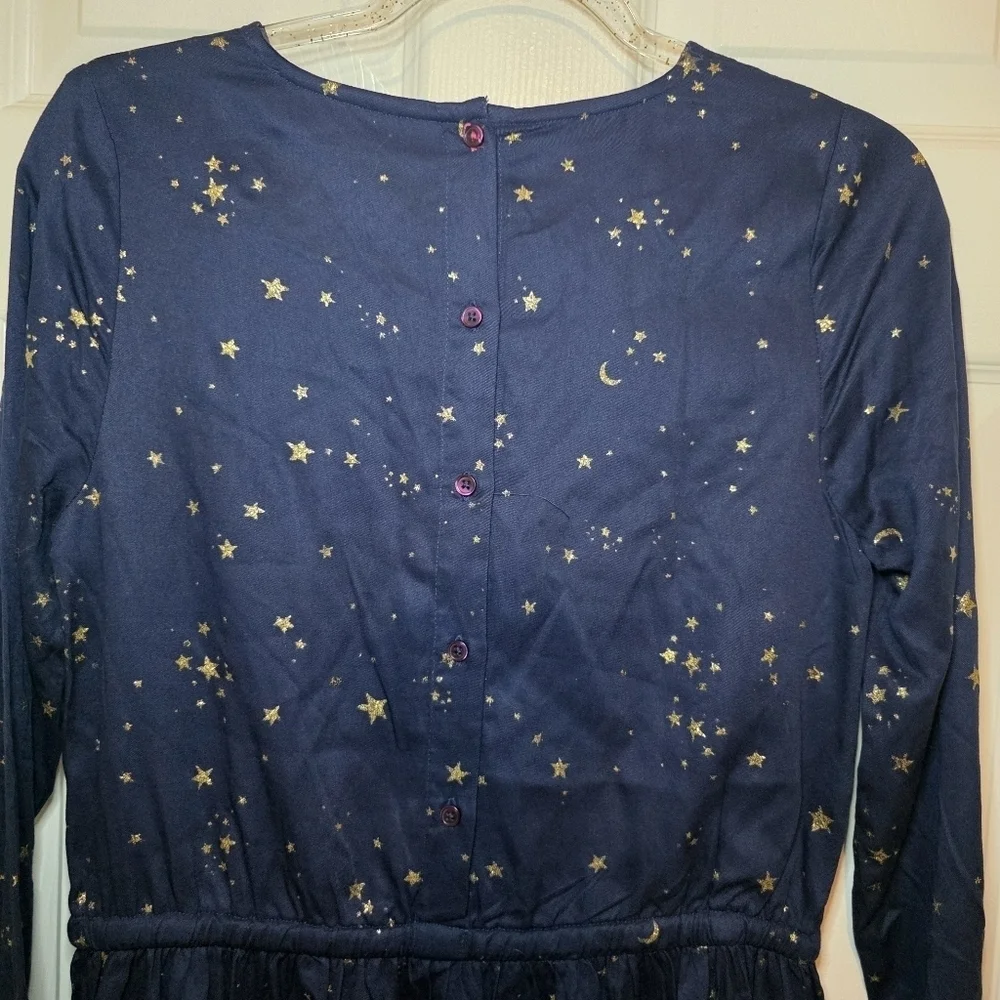 Johnnie B Boden Girls Dress Blue Stars Long Sleeve Size 15-16Y